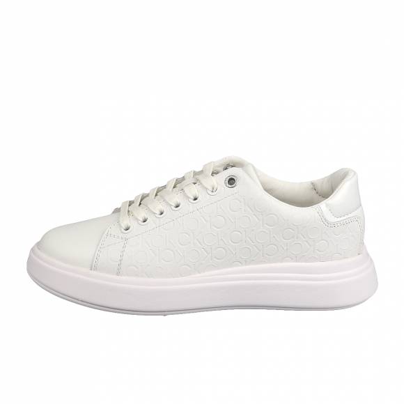Γυναικεία Sneakers Calvin Klein Hw0hw01555 0Lb Bright White Mono Raised Cupsole Laceup Mono Mix
