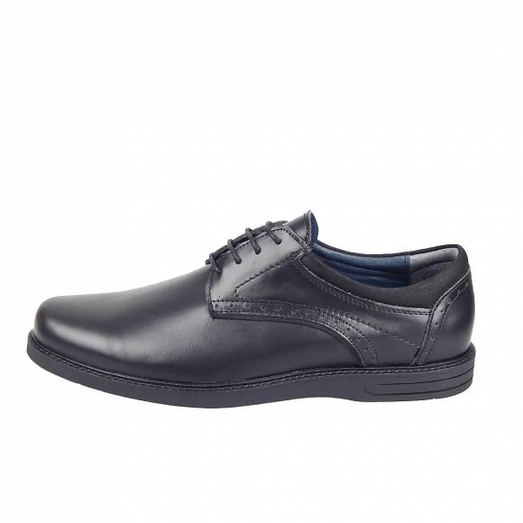 Ανδρικά Παπούτσια Casual Verraros 1055 Black Leather Stv